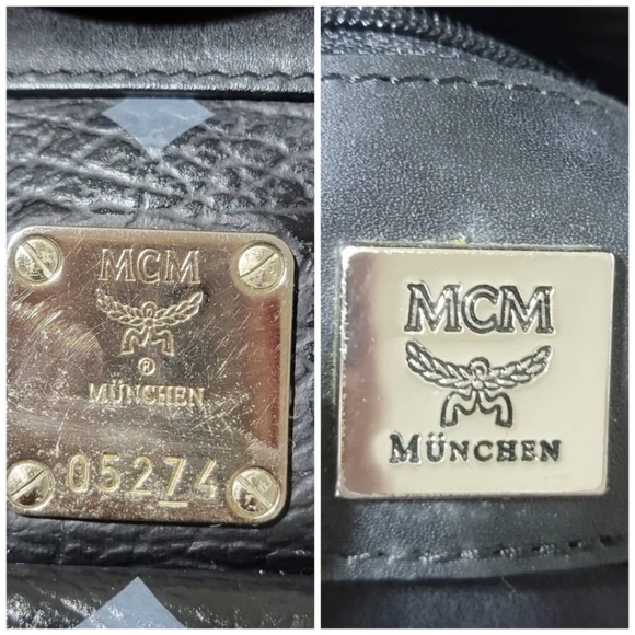 Authentic MCM Small Visetos Coated Canvas and Leather Pocket Tote Black - Picture 5 of 13